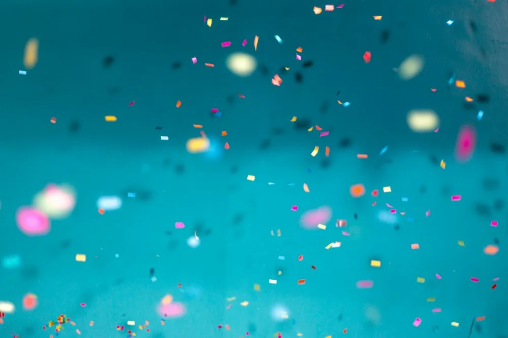 Bright confetti for a birthday celebration